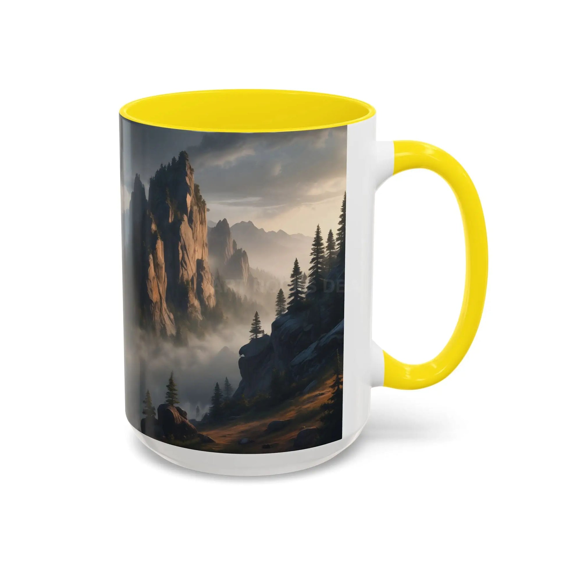 Misty Mountaintop Coffee Mug – Misty Peaks Accent Ceramic Mug (11/15oz) - Mug