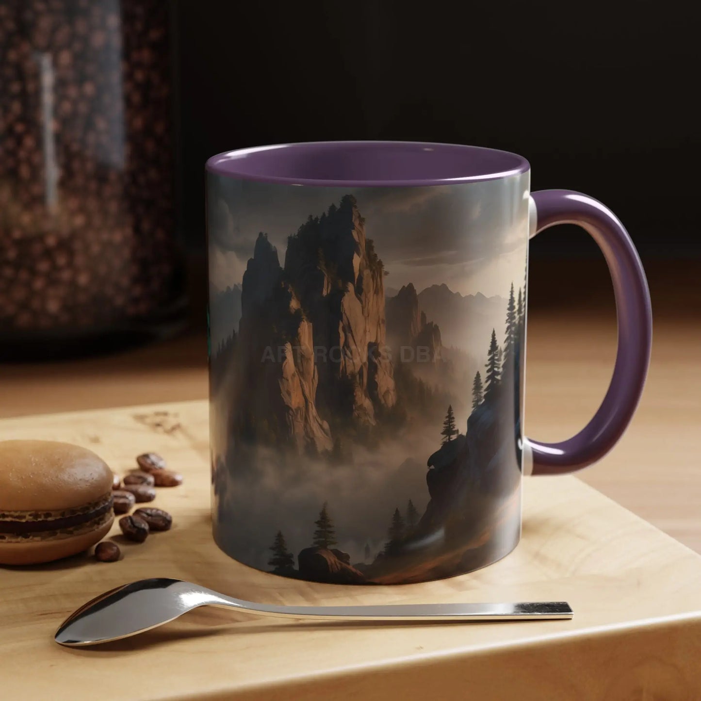 Misty Mountaintop Coffee Mug – Misty Peaks Accent Ceramic Mug (11/15oz) - Mug