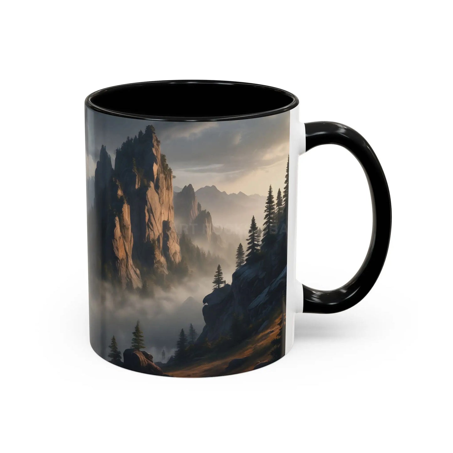 Misty Mountaintop Coffee Mug – Misty Peaks Accent Ceramic Mug (11/15oz) - Mug