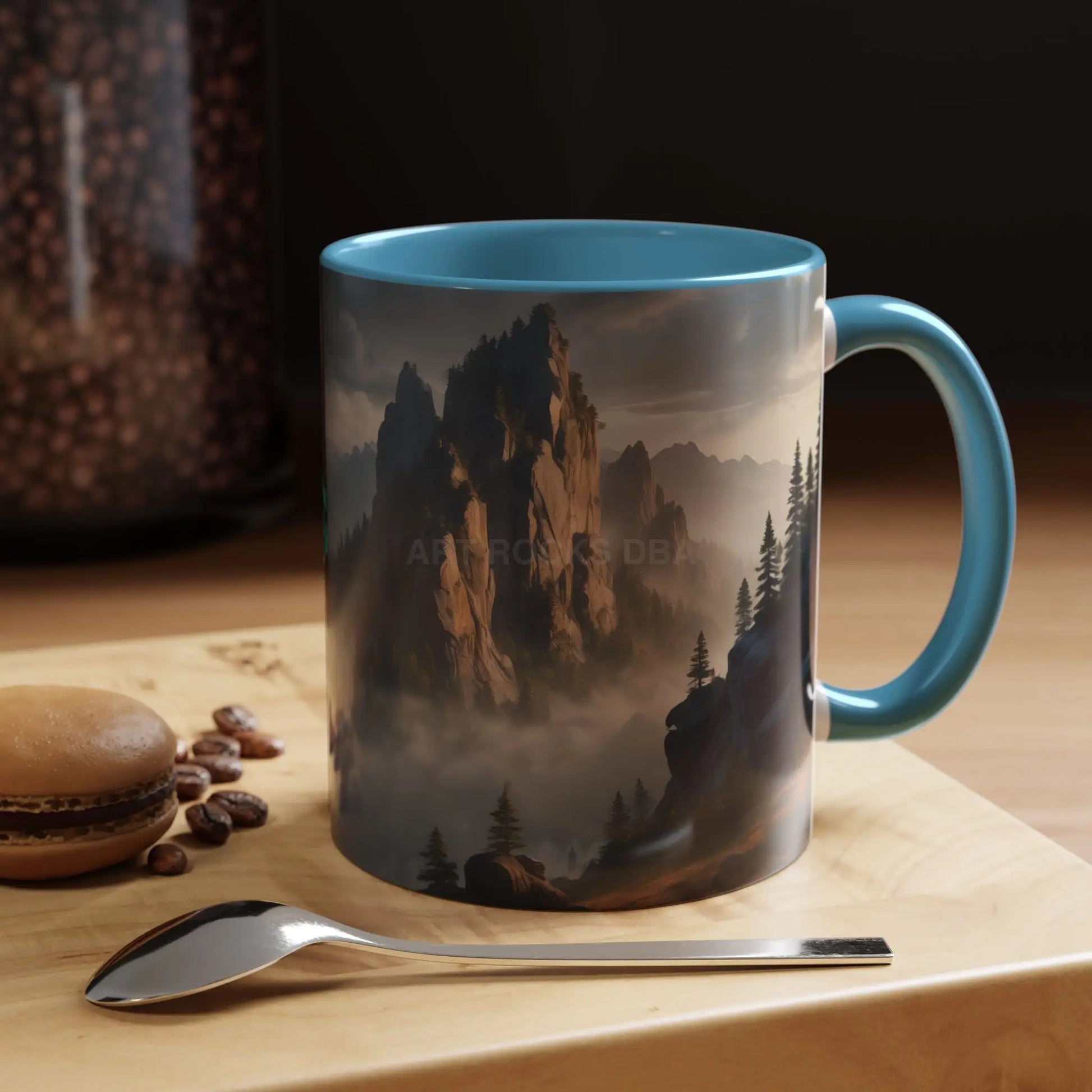 Misty Mountaintop Coffee Mug – Misty Peaks Accent Ceramic Mug (11/15oz) - Mug