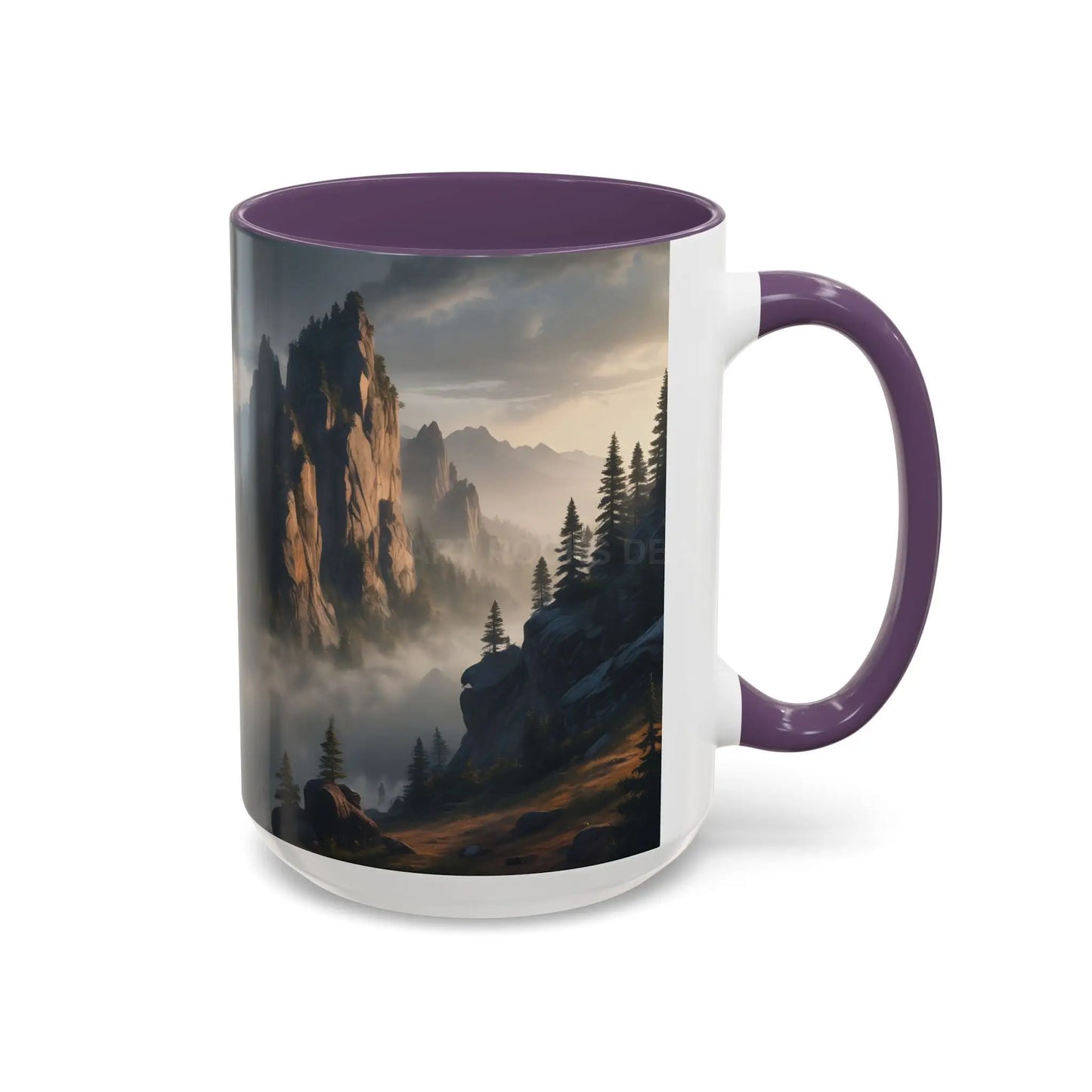 Misty Mountaintop Coffee Mug – Misty Peaks Accent Ceramic Mug (11/15oz) - Mug