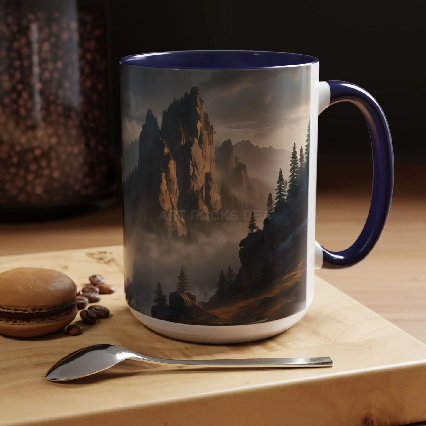 Misty Mountaintop Coffee Mug – Misty Peaks Accent Ceramic Mug (11/15oz) - Mug