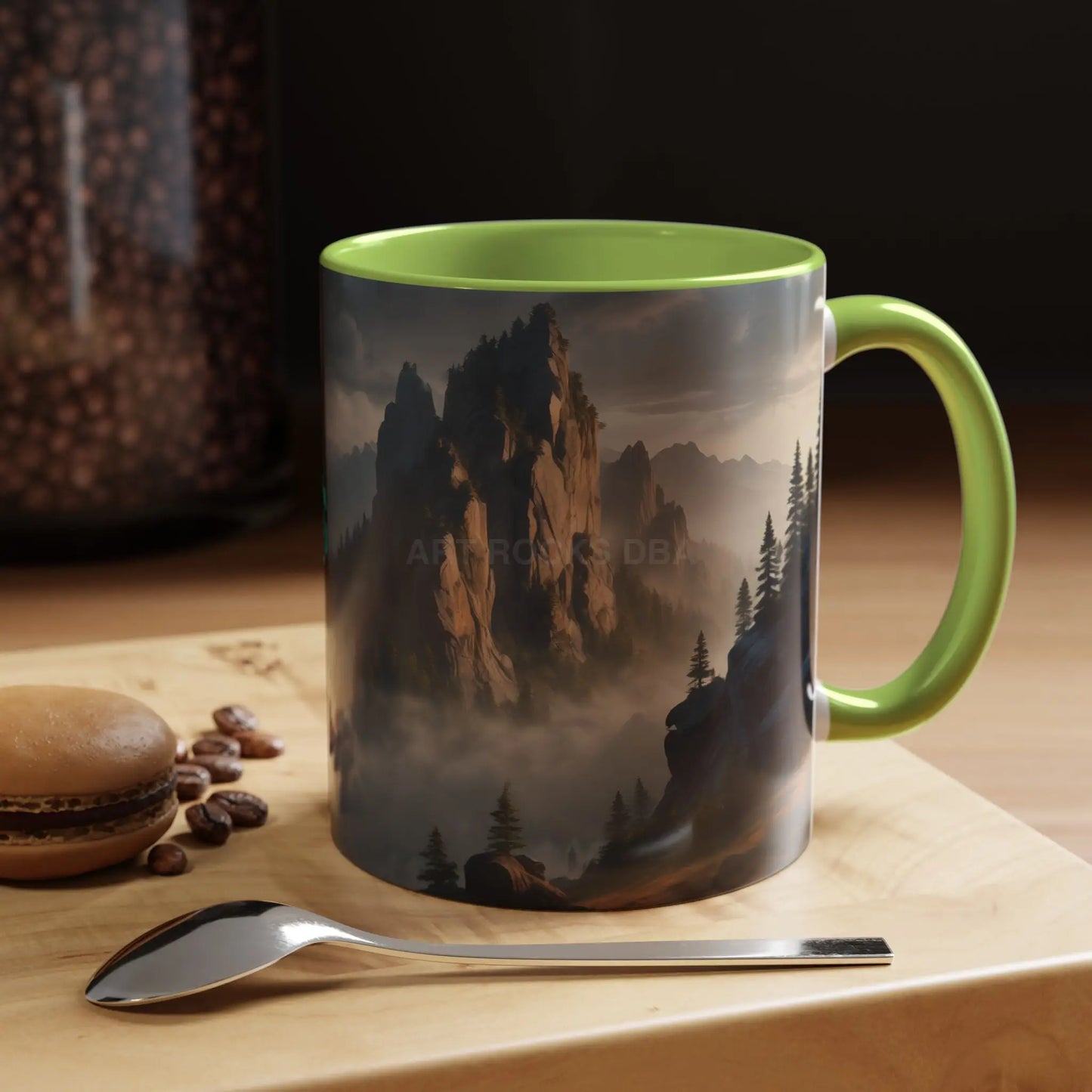 Misty Mountaintop Coffee Mug – Misty Peaks Accent Ceramic Mug (11/15oz) - Mug