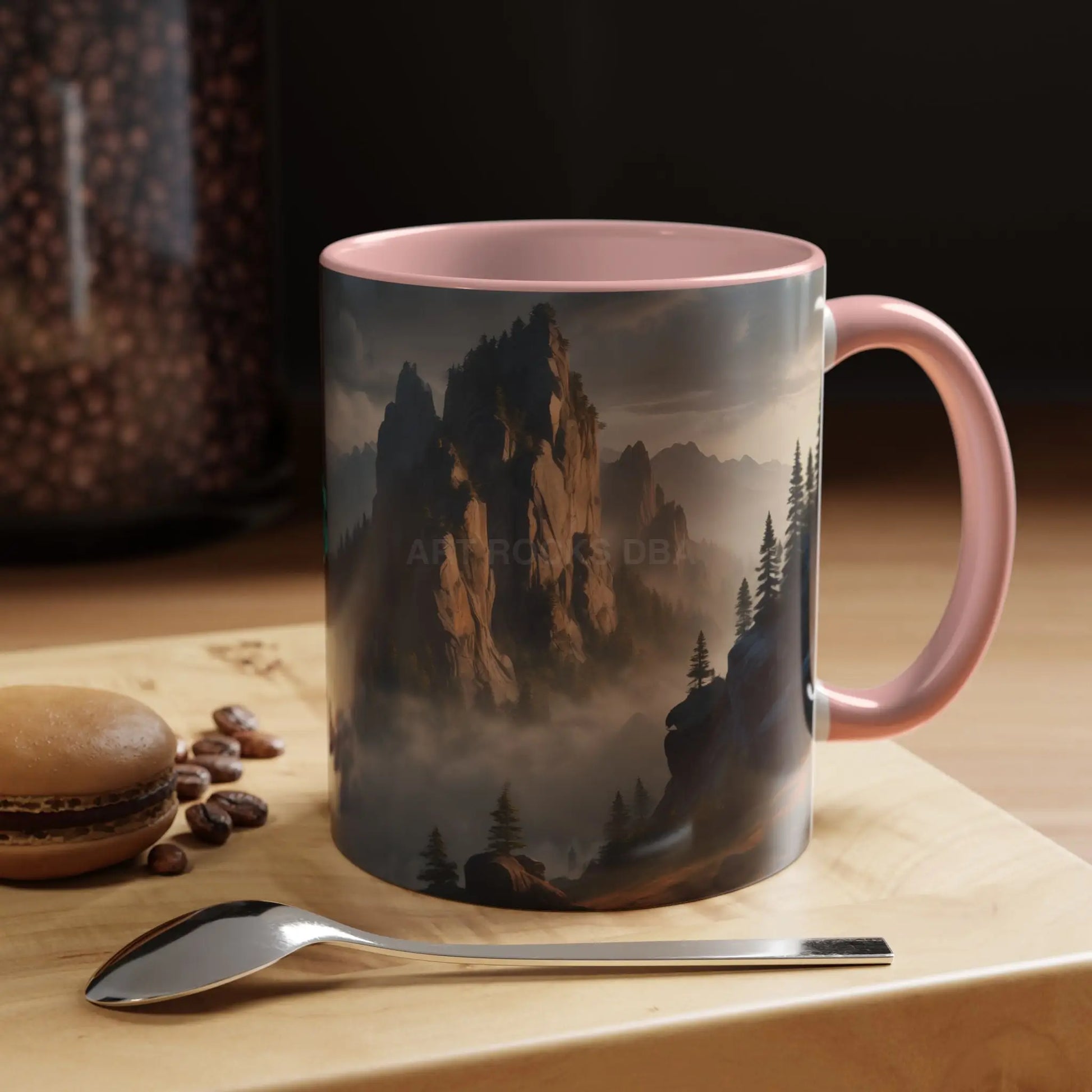 Misty Mountaintop Coffee Mug – Misty Peaks Accent Ceramic Mug (11/15oz) - Mug