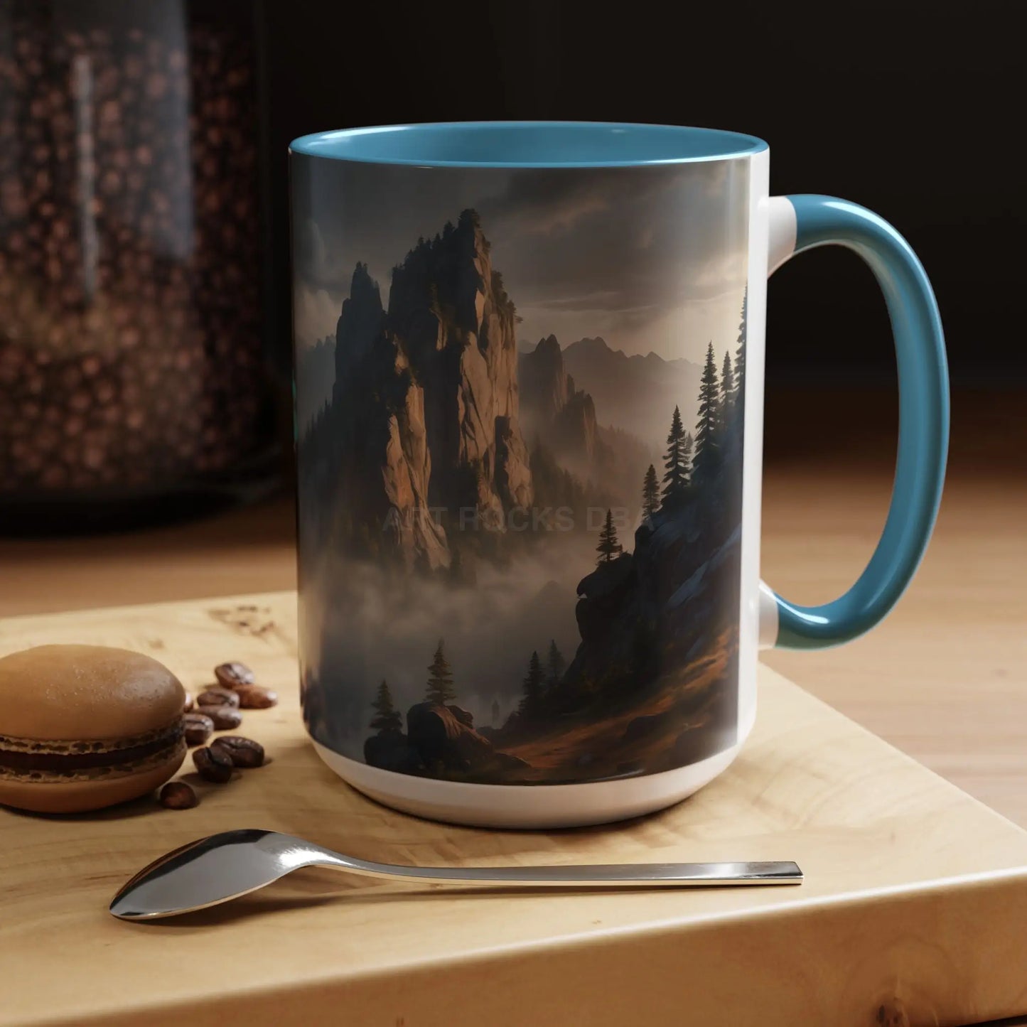 Misty Mountaintop Coffee Mug – Misty Peaks Accent Ceramic Mug (11/15oz) - Mug