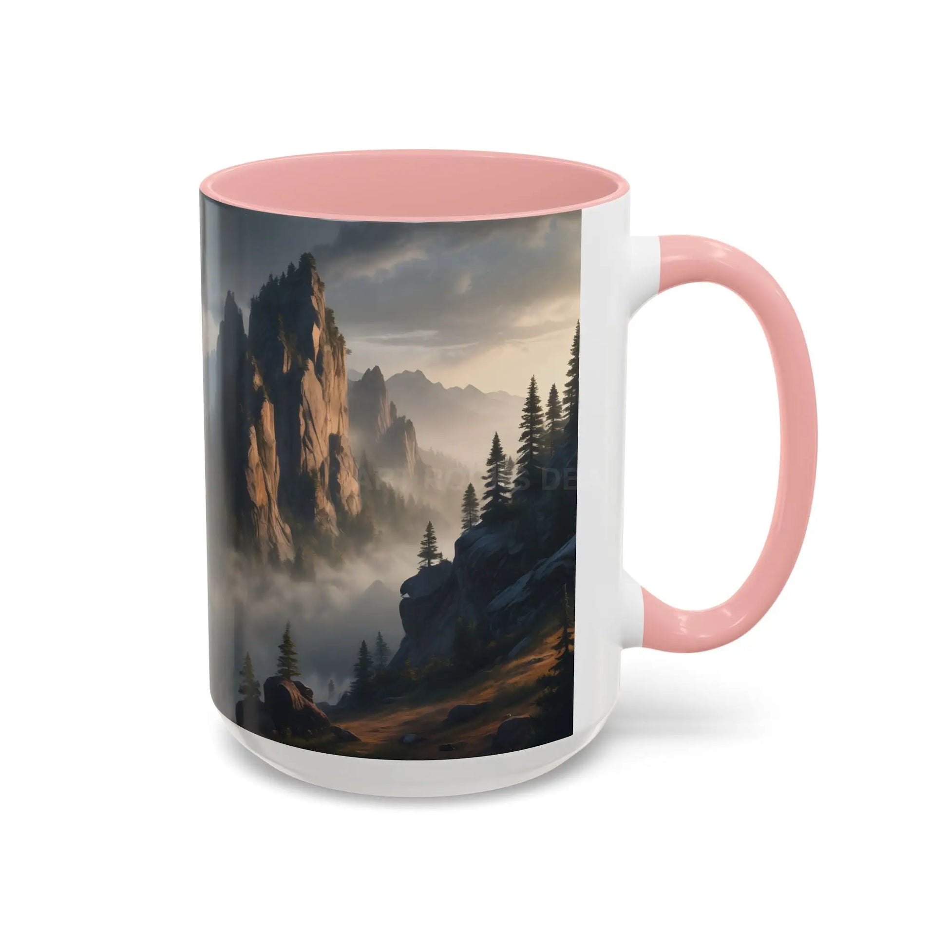 Misty Mountaintop Coffee Mug – Misty Peaks Accent Ceramic Mug (11/15oz) - Mug