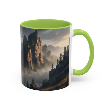 Misty Mountaintop Coffee Mug – Misty Peaks Accent Ceramic Mug (11/15oz) - Mug