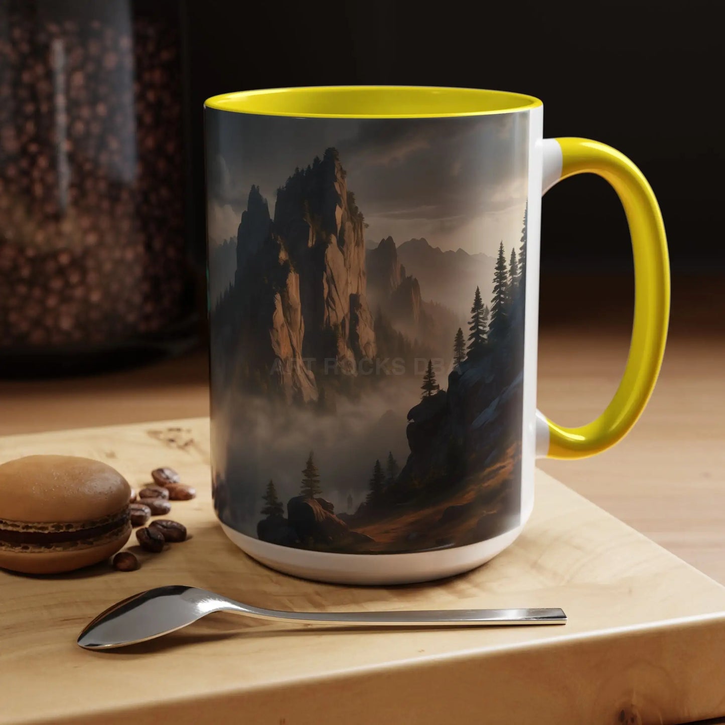 Misty Mountaintop Coffee Mug – Misty Peaks Accent Ceramic Mug (11/15oz) - Mug