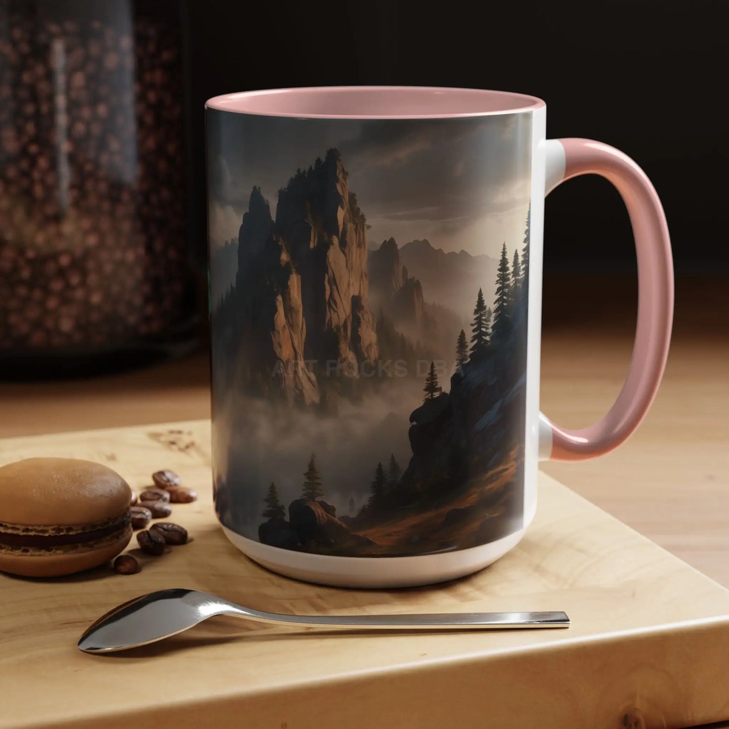 Misty Mountaintop Coffee Mug – Misty Peaks Accent Ceramic Mug (11/15oz) - Mug