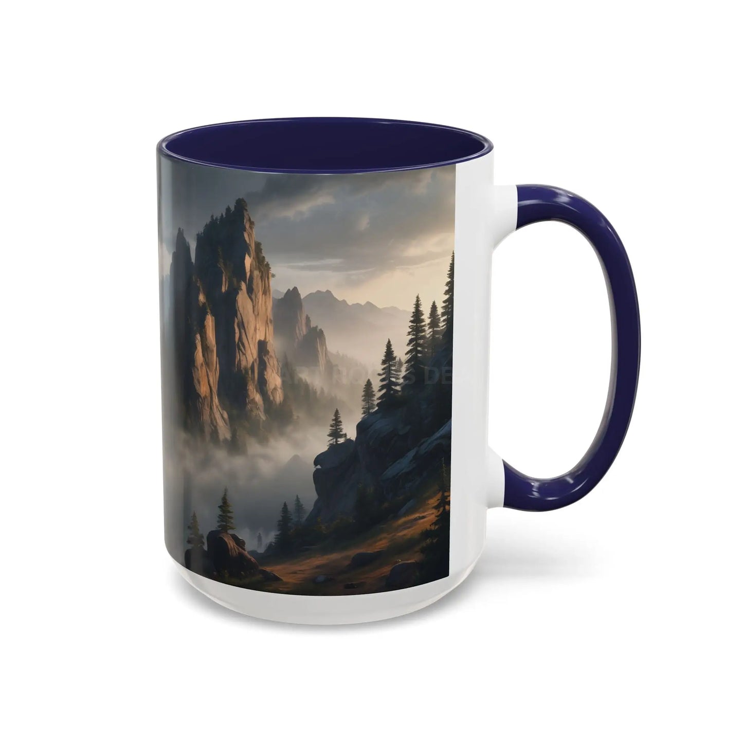 Misty Mountaintop Coffee Mug – Misty Peaks Accent Ceramic Mug (11/15oz) - Mug