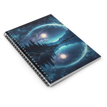 Moonlight Spiral Notebook - Cosmic Dreams Inspired Ruled Journal Moonlit Reflection Journal Starry Night Sketchbook
