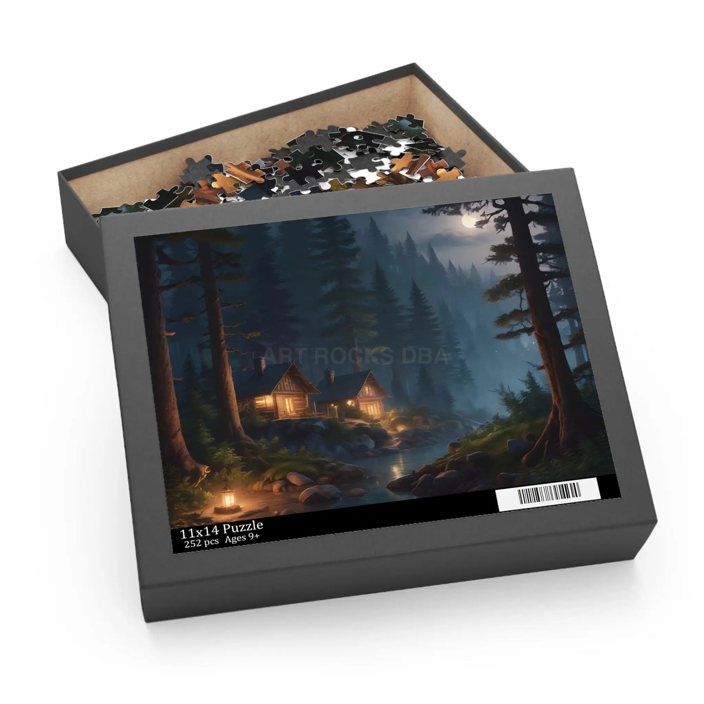 Moonlit Cabin Camping Jigsaw Puzzle — (120/252/500 pieces) - Puzzle