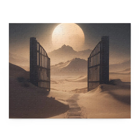 Moonlit Desert Gate Jigsaw (120/252/500 Pieces) - 14’’ × 11’’ (252 pcs) - Puzzle