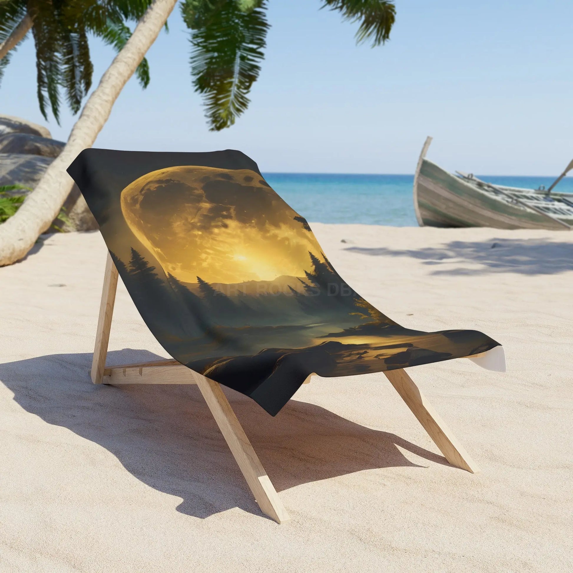 Moonlit Forest Beach Towel - 30’’ × 60’’ - Home Decor