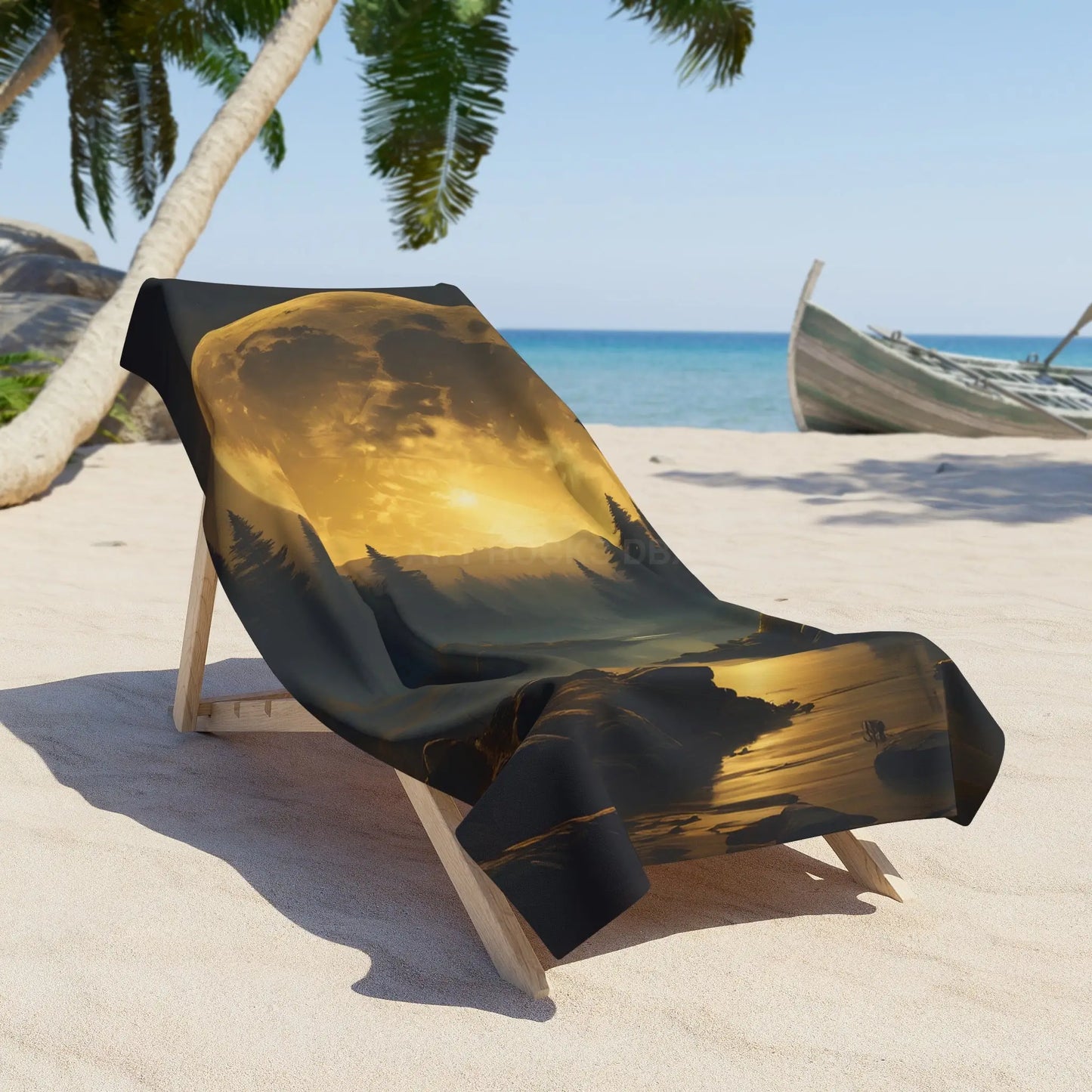 Moonlit Forest Beach Towel - Home Decor