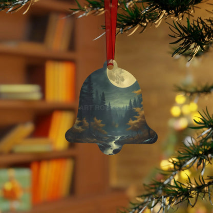 Moonlit Forest Metal Ornament — Scenic Night Landscape Ornament for Christmas & Nature Lovers - Home Decor