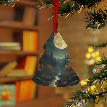 Moonlit Forest Metal Ornament — Scenic Night Landscape Ornament for Christmas & Nature Lovers - Tree / One Size - Home