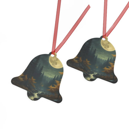 Moonlit Forest Metal Ornament — Scenic Night Landscape Ornament for Christmas & Nature Lovers - Home Decor