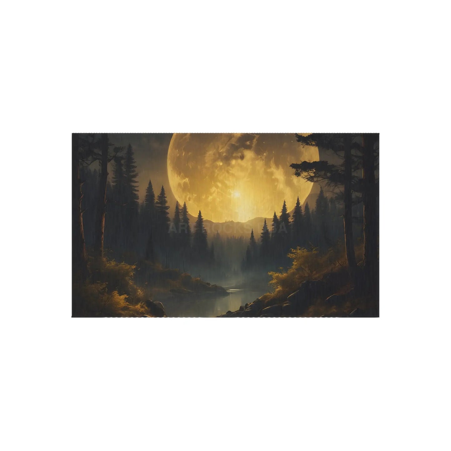Moonlit Forest Outdoor Rug | Cozy Patios Camping Decor Bohemian Style Eco-Friendly Home - 36’’ × 60’’ - Home Decor