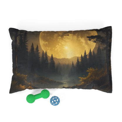 Moonlit Forest Pet Bed — Cozy Scenic Dog & Cat Cushion - 28’’ × 18’’ - Pets