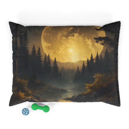 Moonlit Forest Pet Bed — Cozy Scenic Dog & Cat Cushion - 40’’ × 30’’ - Pets