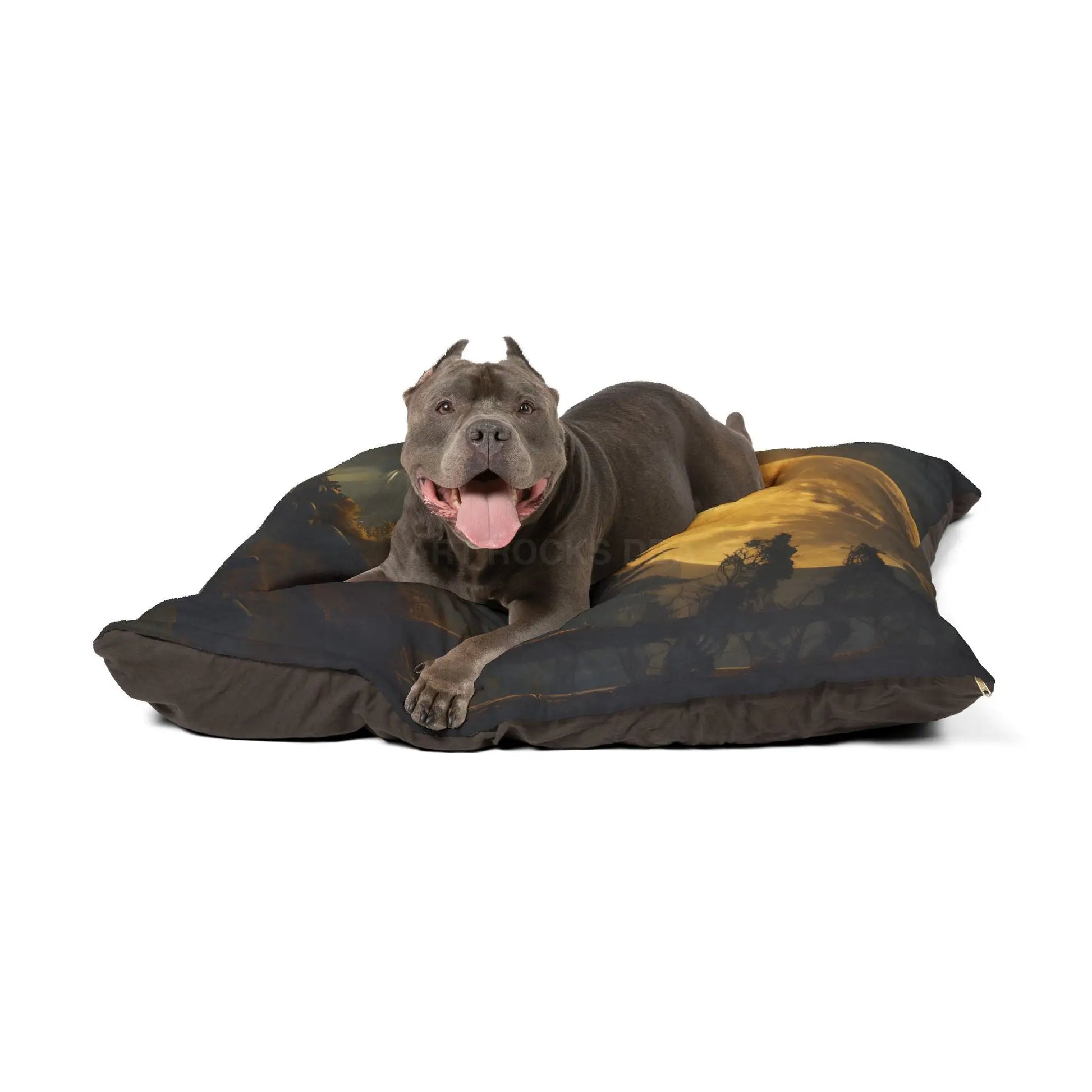 Moonlit Forest Pet Bed — Cozy Scenic Dog & Cat Cushion - Pets