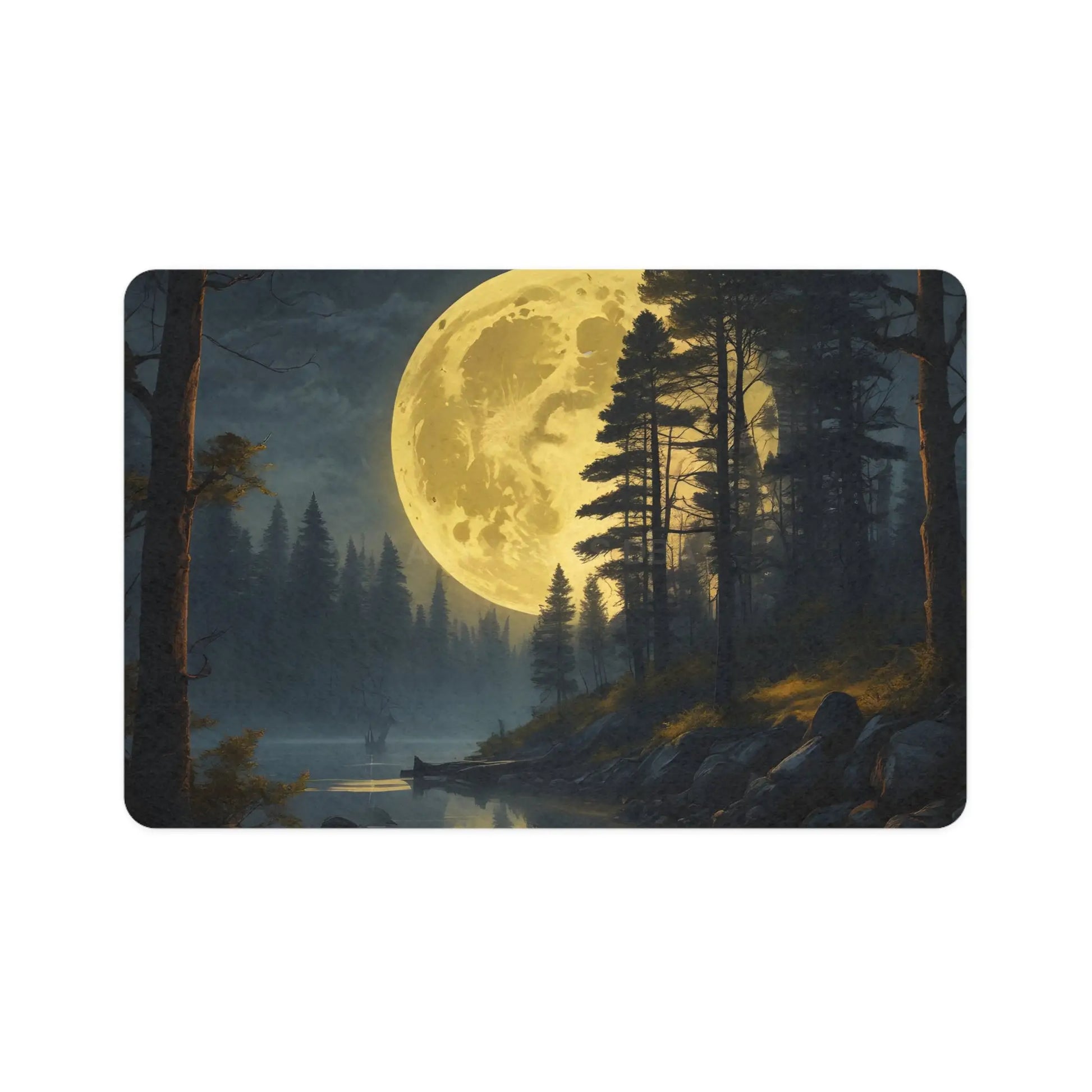 Moonlit Forest Pet Food Mat (12x18) - 12’’ × 18’’ / Rectangle - Pets
