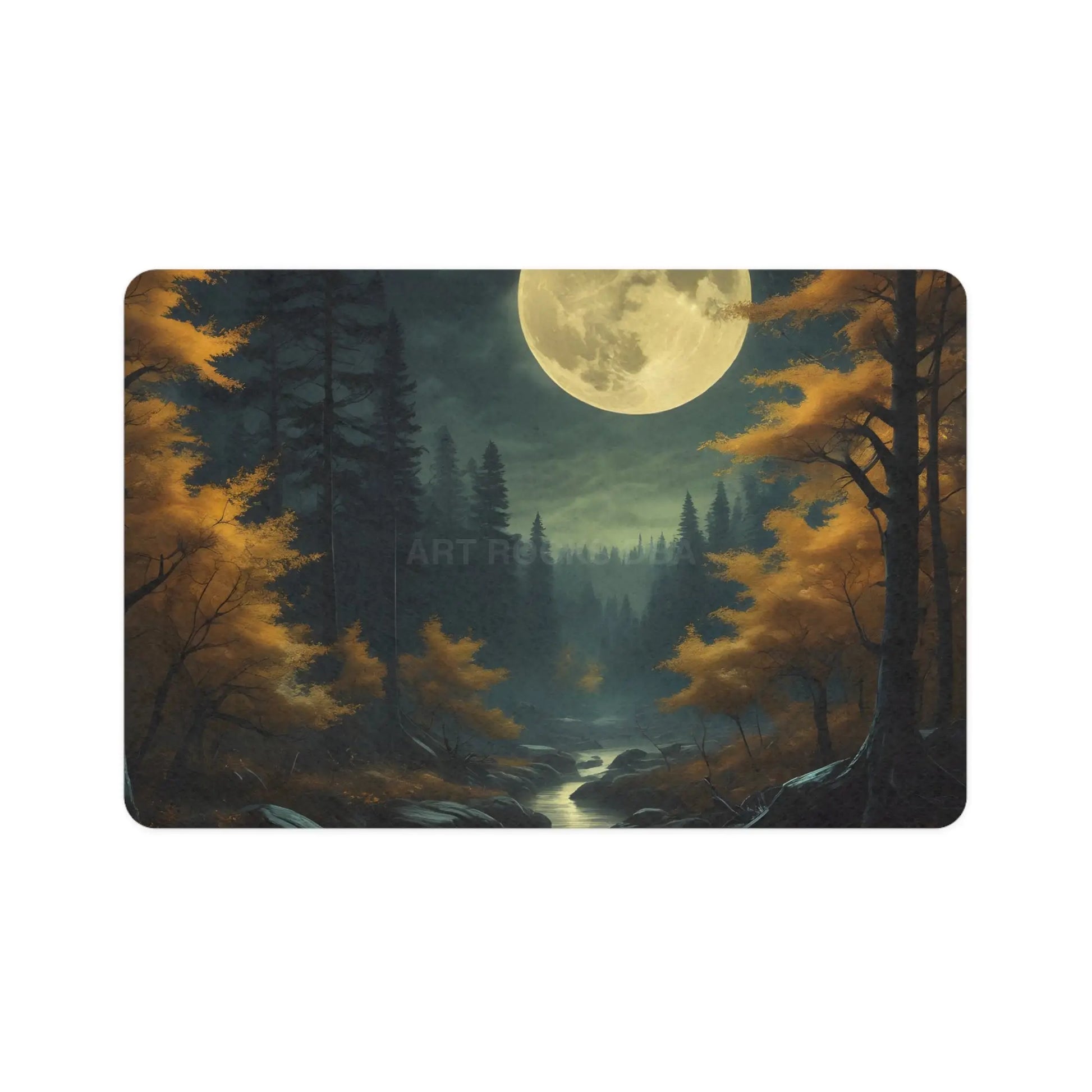 Moonlit Forest Pet Food Mat (12x18) - 12’’ × 18’’ / Rectangle - Pets