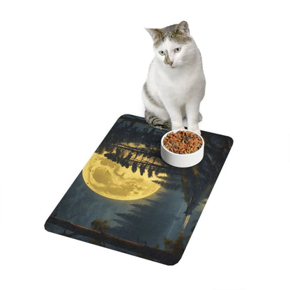 Moonlit Forest Pet Food Mat (12x18) - 12’’ × 18’’ / Rectangle - Pets