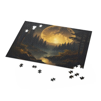 Moonlit Forest Puzzle — Scenic Night Landscape Jigsaw (120/252/500 pcs) - Puzzle