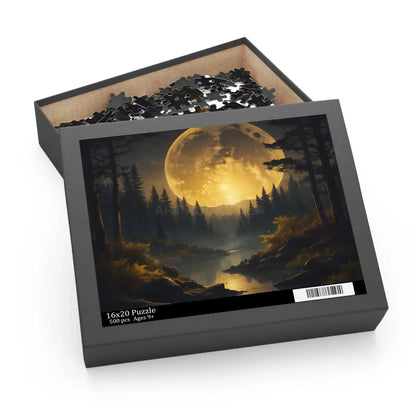 Moonlit Forest Puzzle — Scenic Night Landscape Jigsaw (120/252/500 pcs) - Puzzle