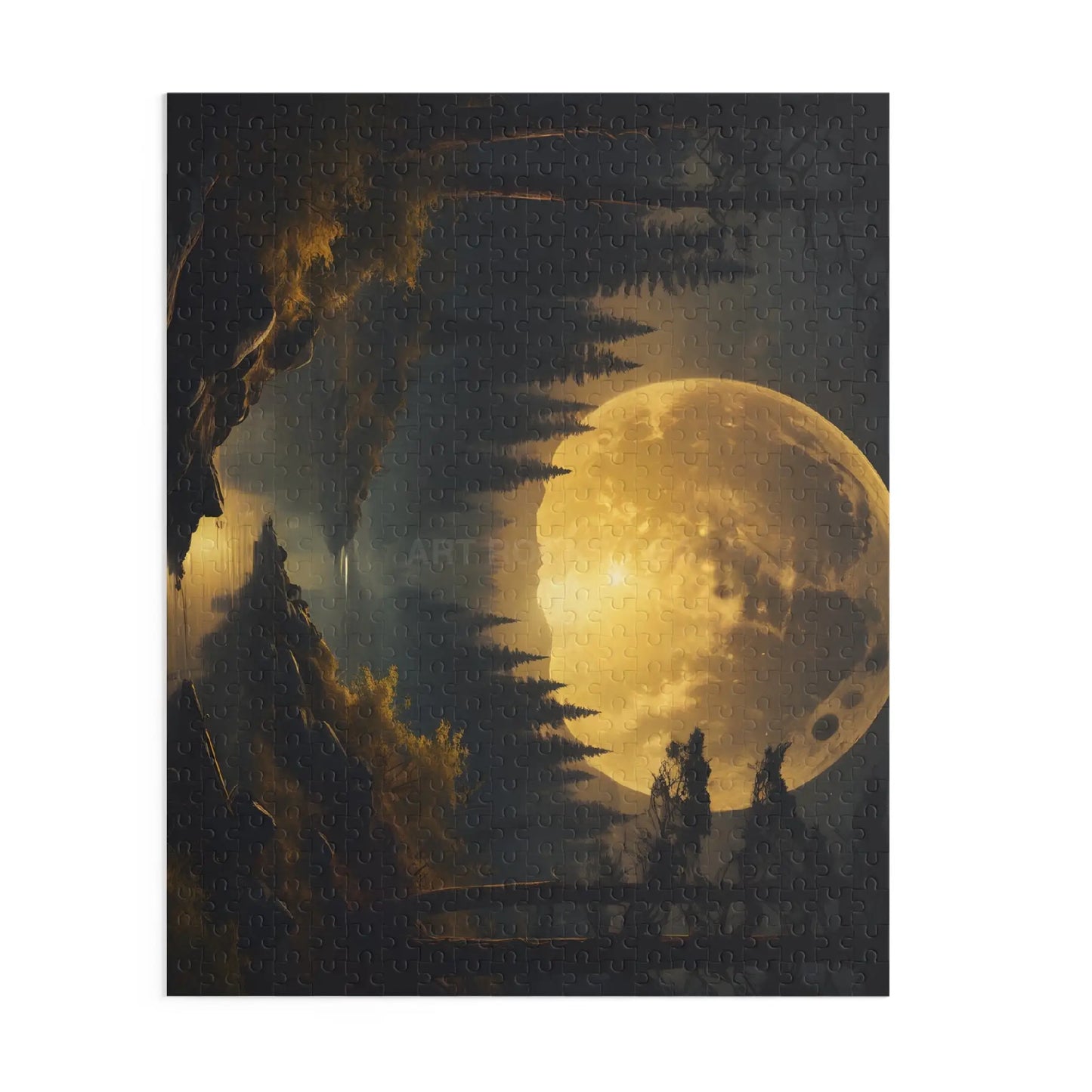 Moonlit Forest Puzzle — Scenic Night Landscape Jigsaw (120/252/500 pcs) - Puzzle