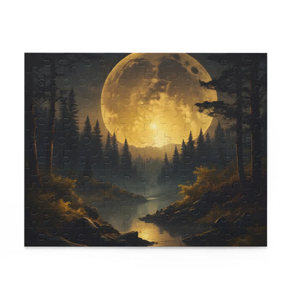 Moonlit Forest Puzzle — Scenic Night Landscape Jigsaw (120/252/500 pcs) - Puzzle