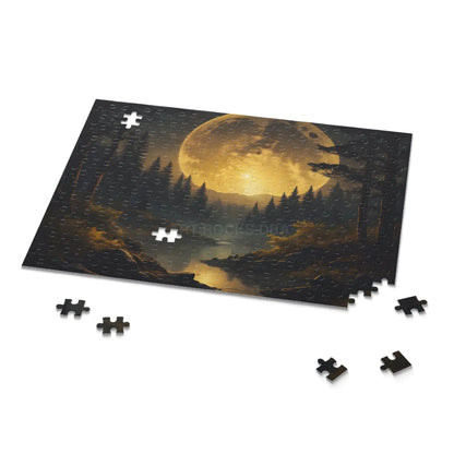 Moonlit Forest Puzzle — Scenic Night Landscape Jigsaw (120/252/500 pcs) - Puzzle