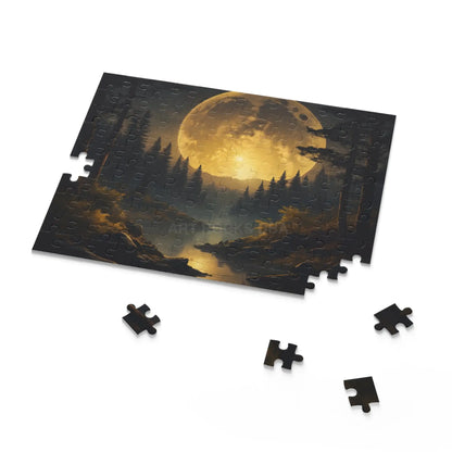 Moonlit Forest Puzzle — Scenic Night Landscape Jigsaw (120/252/500 pcs) - Puzzle