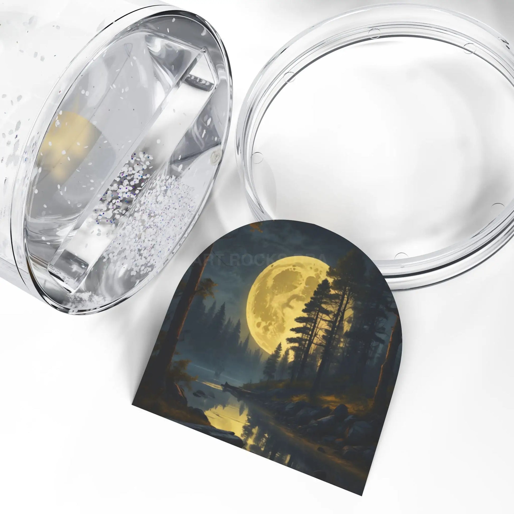 Moonlit Forest Snow Globe — Winter Night Scenic Keepsake - 3.5’’ × 3.4’’ - Home Decor