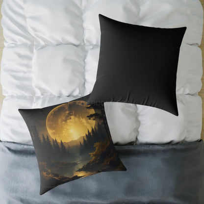 Moonlit Forest Square Pillow - Cozy Home Decor Gift for Nature Lovers Bedroom Accent Autumn Vibes Halloween Decor