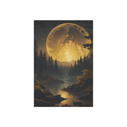 Moonlit Garden Banner | Outdoor Decor Seasonal Home Accent Nature Flag Garden Art Unique Gift for Nature Lovers - 12’’