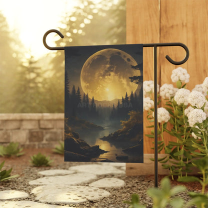 Moonlit Garden Banner | Outdoor Decor Seasonal Home Accent Nature Flag Garden Art Unique Gift for Nature Lovers - 12’’