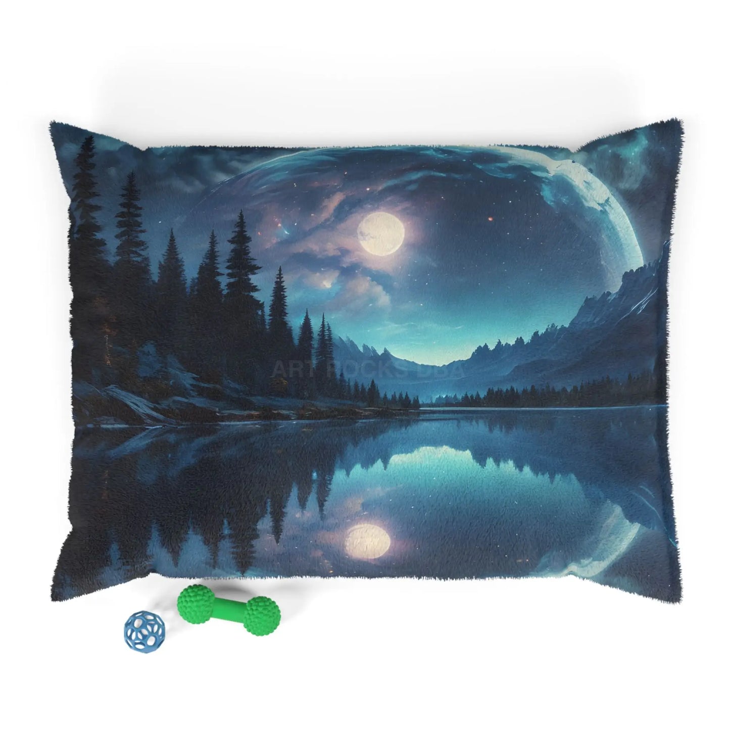 Moonlit Lake Pet Bed — Cozy Celestial Dog & Cat Pillow - 40’’ × 30’’ - Pets