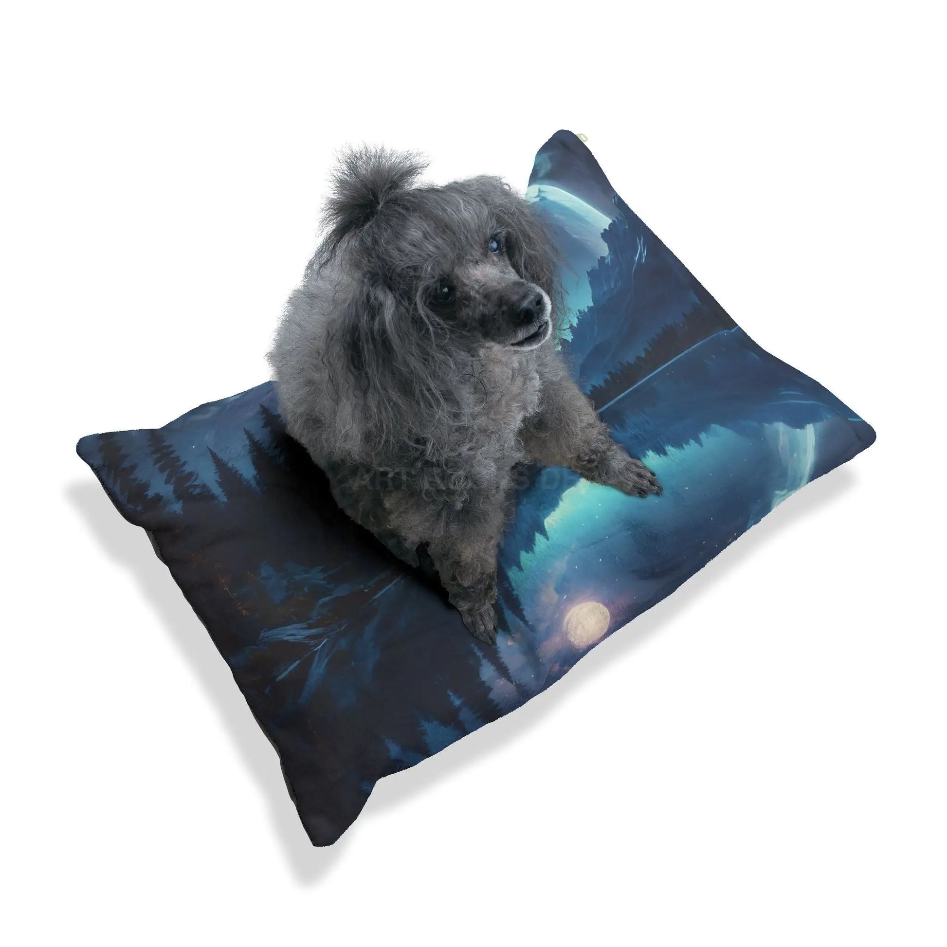 Moonlit Lake Pet Bed — Cozy Celestial Dog & Cat Pillow - Pets