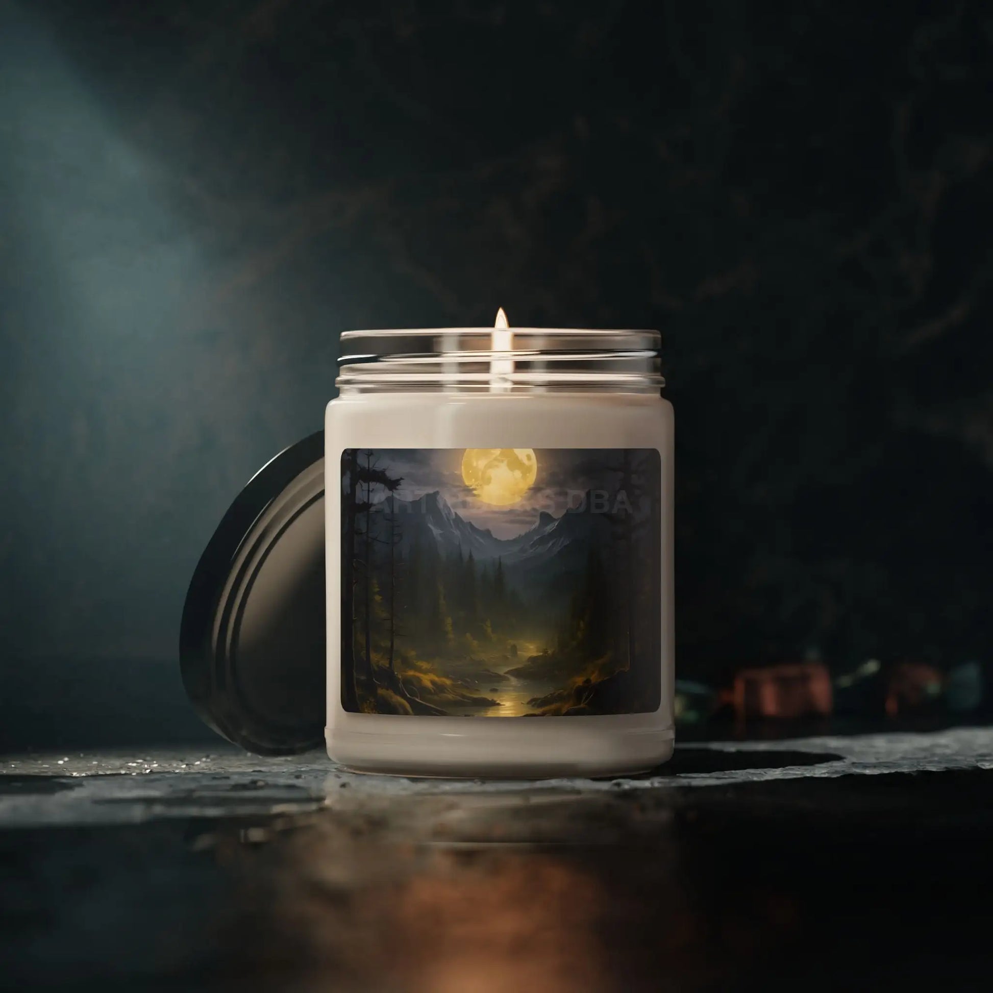 Moonlit Mountain Escape Soy Candle- Aromatic Gift for Home Relaxation Meditation Cozy Evenings Nature Lovers Self-Care