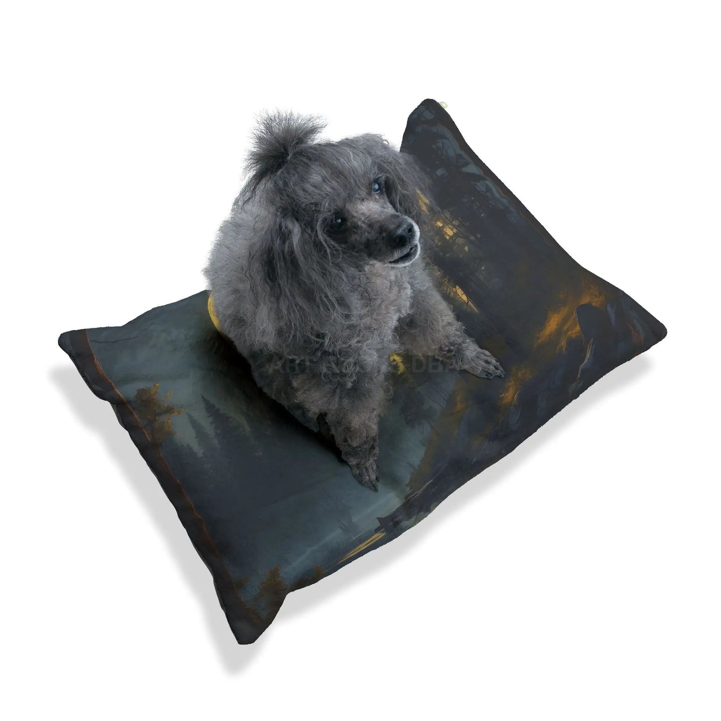 Moonlit Pine Forest Pet Bed — Cozy Nightscape Cushion for Dogs & Cats - Pets