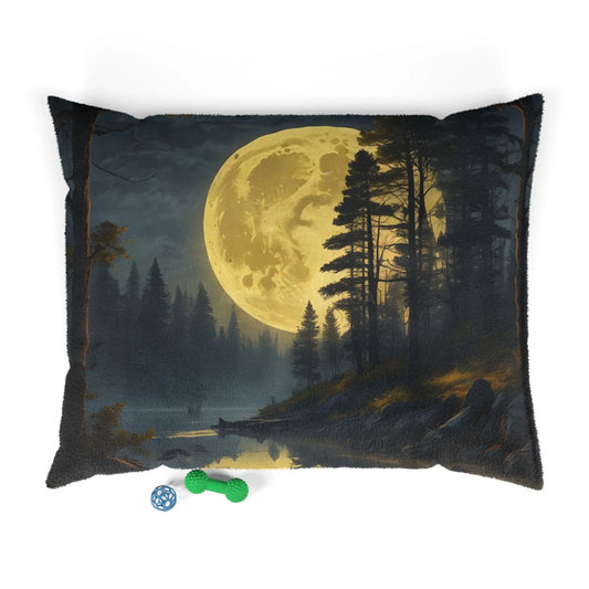 Moonlit Pine Forest Pet Bed — Cozy Nightscape Cushion for Dogs & Cats - 50’’ × 40’’ - Pets