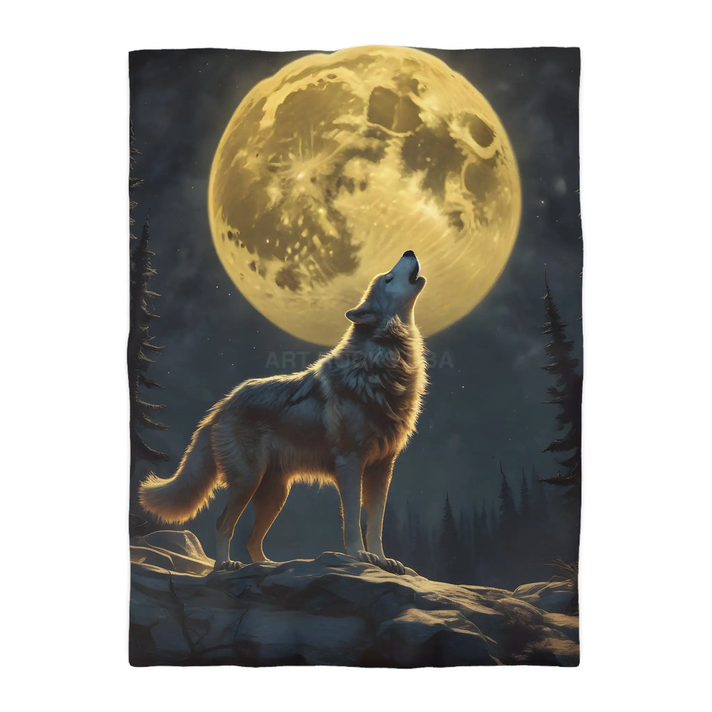 Moonlit Wolf Microfiber Duvet Cover - Cozy Bedding for Animal Lovers Perfect for Home Decor Gifts and Nature