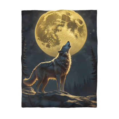 Moonlit Wolf Microfiber Duvet Cover - Cozy Bedding for Animal Lovers Perfect for Home Decor Gifts and Nature