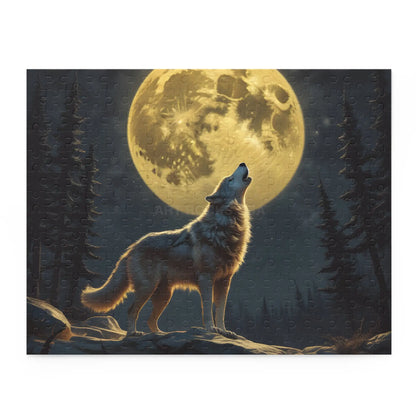 Moonlit Wolf Puzzle — 120/252/500-Piece Scenic Jigsaw - 14’’ × 11’’ (252 pcs) - Puzzle