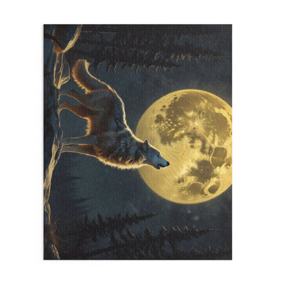 Moonlit Wolf Puzzle — 120/252/500-Piece Scenic Jigsaw - Puzzle