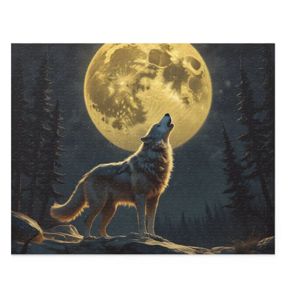 Moonlit Wolf Puzzle — 120/252/500-Piece Scenic Jigsaw - 20’’ × 16’’ (500 pcs) - Puzzle