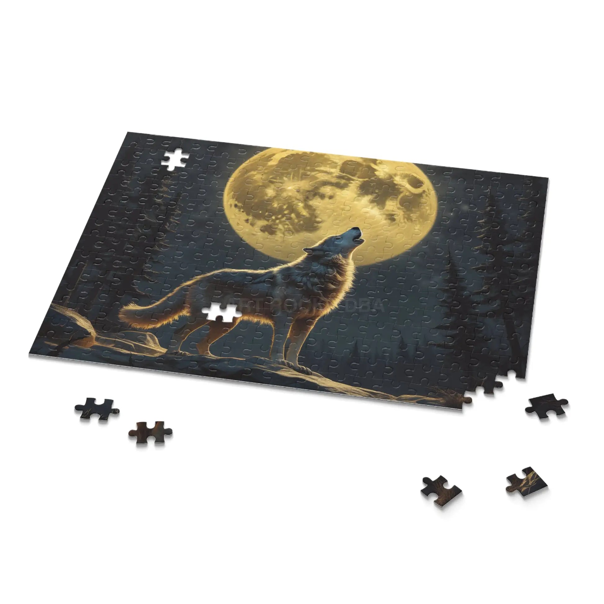 Moonlit Wolf Puzzle — 120/252/500-Piece Scenic Jigsaw - Puzzle
